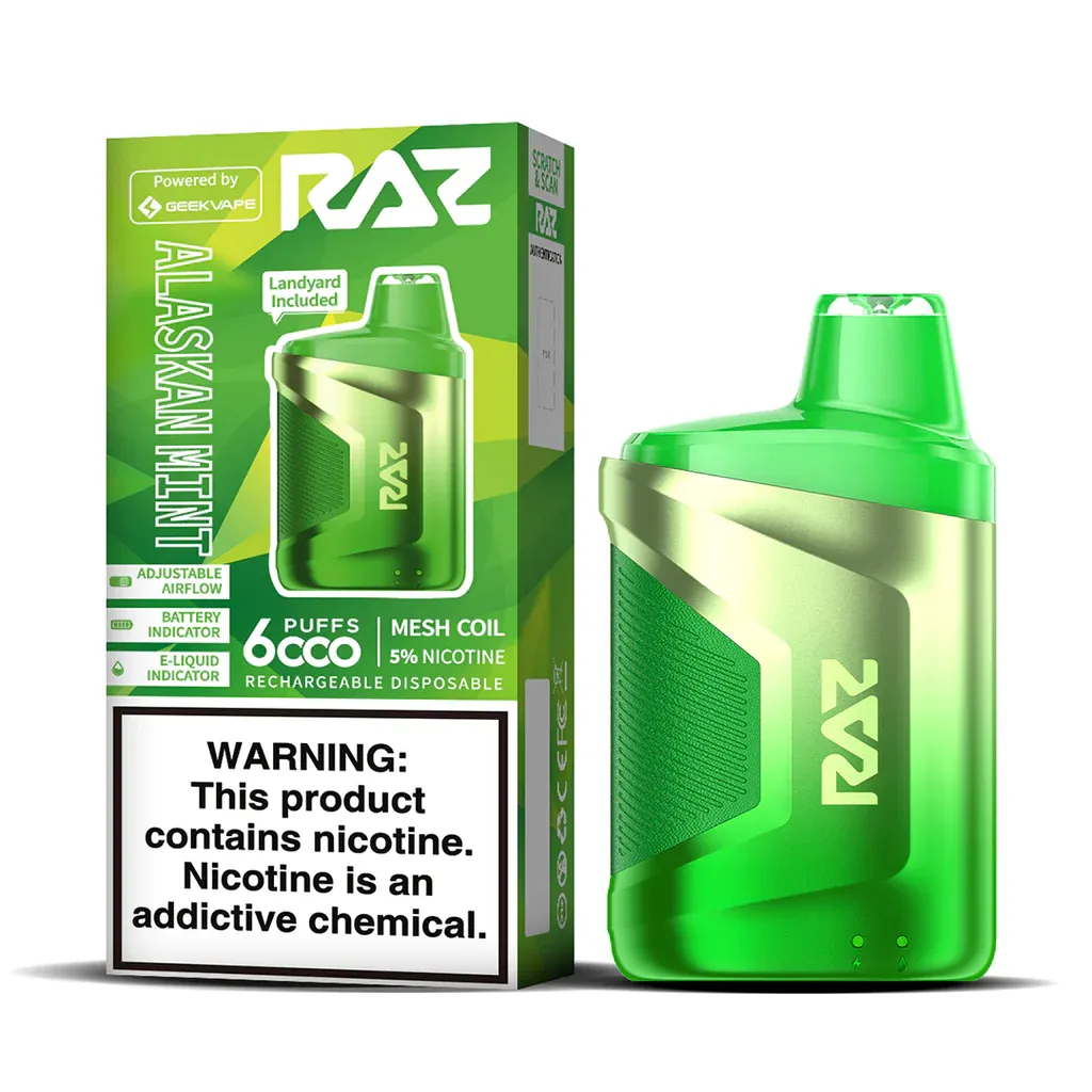 Alaskan-Mint.webp Alaskan Mint - Raz CA6000 disposable vape